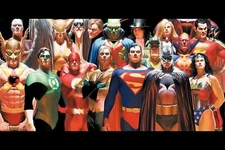 DC Heroes silk canvas Fabric Poster (36" x 24")