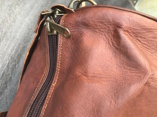 Men's genuine Leather vintage Heritage duffle travel gym weekend overnight bag - Picture 5 of 9
