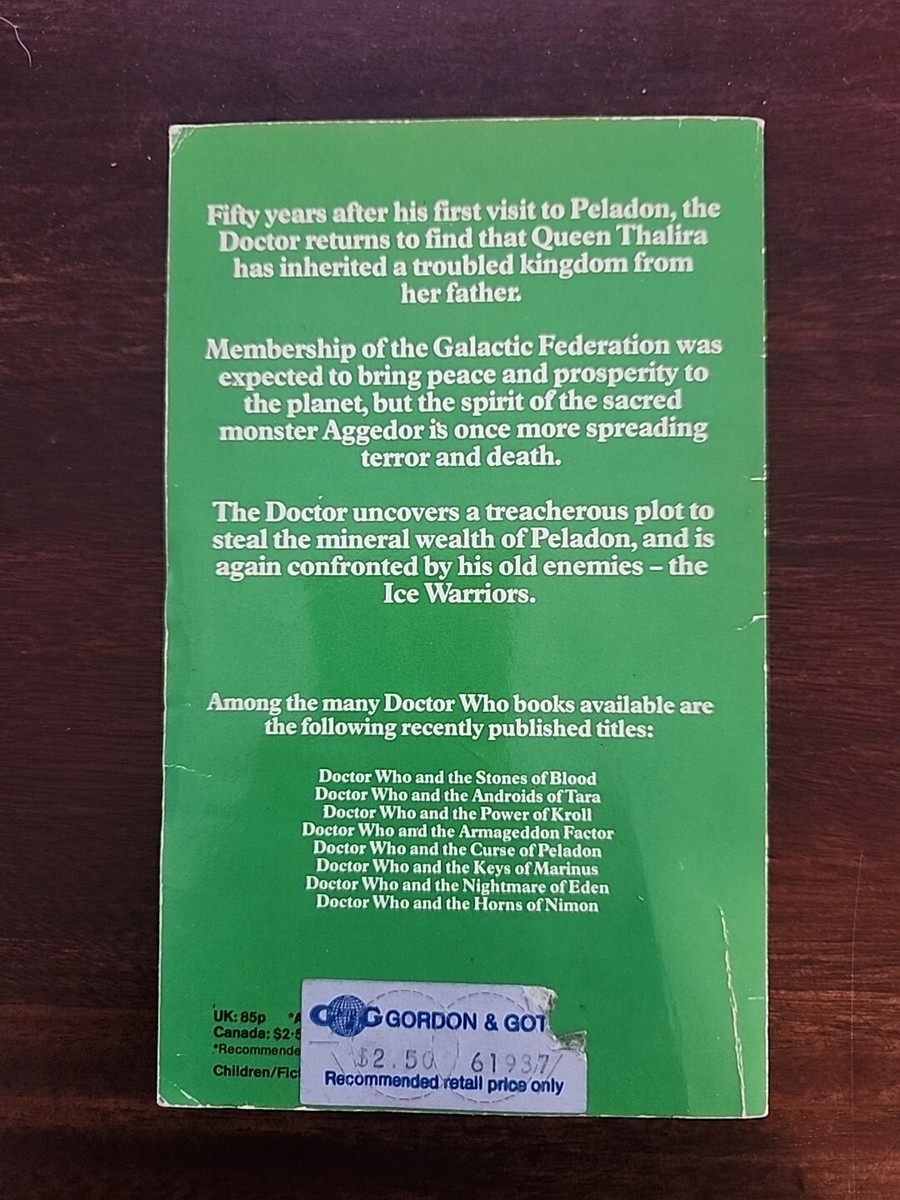 Doctor Who and The Monster Of Peladon Terrance Dicks Vintage Paperback 1980  | eBay UK