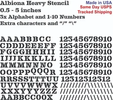 3XAlphabet A-Z & 1-10 Vinyl Stencil Decal Numbers - Mailbox, Shop, Wall, Locker