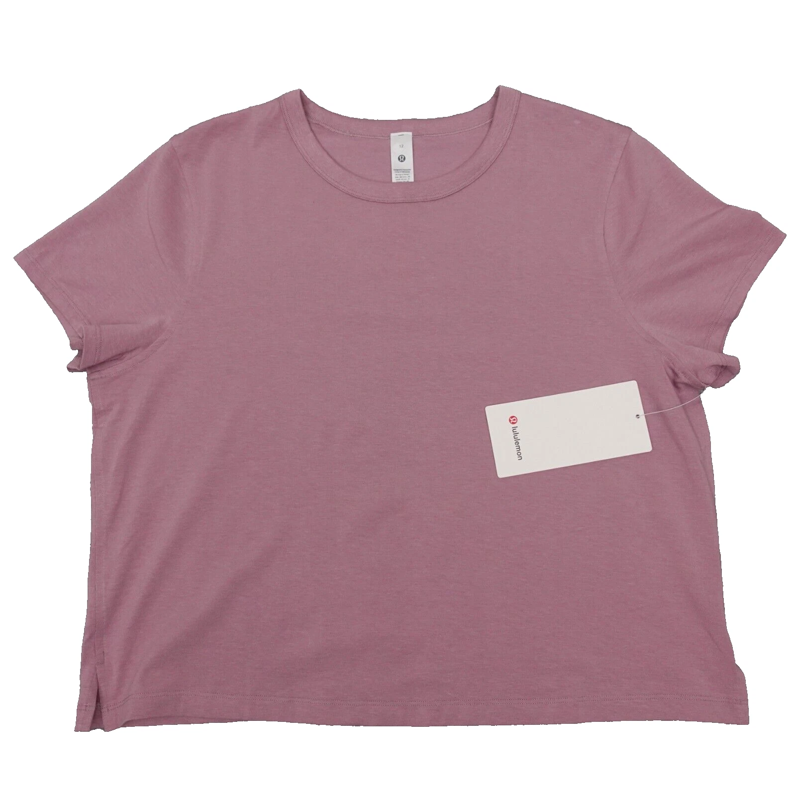 New Lululemon Size 12 Classic Fit Cotton Blend Tee Shirt RSBL Rose Blush Pink