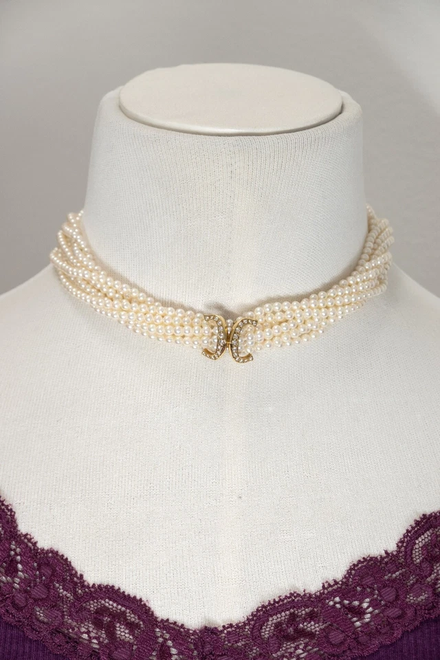Collar Cartier Vintage Oro Amarillo 18K Diamante Multi Hilo Perla (20557-NXEHH) Foto 2 de 4