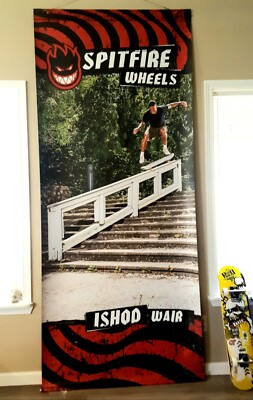 SPITFIRE WHEELS SKATEBOARD STORE DISPLAY BANNER 10'ft×3.5'ft BRAND NEW STUNNING 