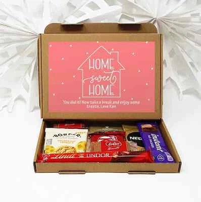 TREASURED FOREVER Personalised New Home House Tea Treat Box Hamper Biscuits Hug in a box coffee