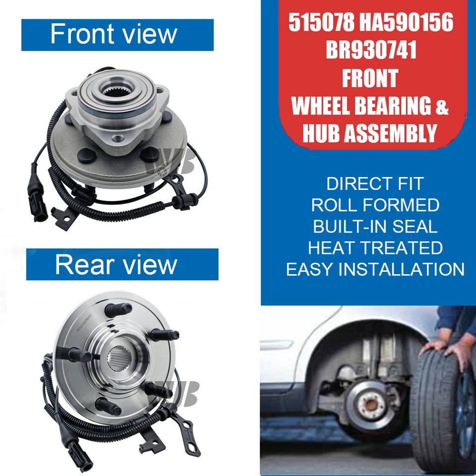 2PCS Front Wheel Bearing Hub Assembly Fit for Ford Explorer/Mercury Mountaineer - Изображение 2 из 4