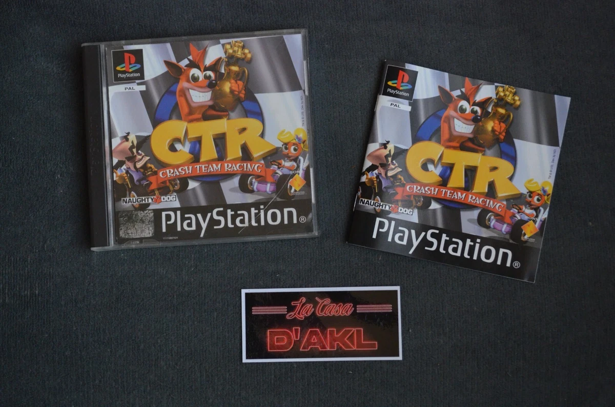 Promo PlayStation 1 - CTR Crash Team Racing Jeu Complet (Boîtier, Livret, Disque) - Très Bon État