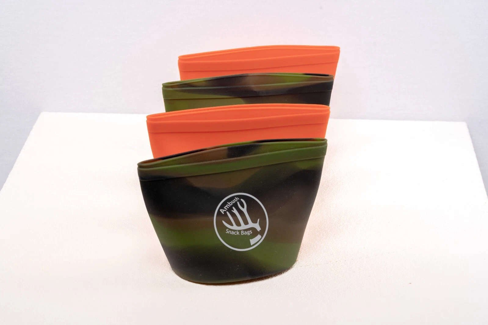 (4 Pack) Ambush Snack Bags (Silent, reusable, hunting, movies)Microwave/Dishwash