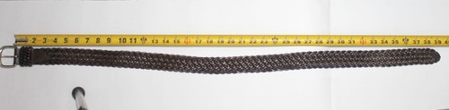 Talbots Braided Brown Genuine Leather Belt - Silver Buckle - Size S/M - 39" Long - Picture 7 of 7