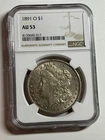1891 O Morgan Silver Dollar NGC AU53 Tougher Date
