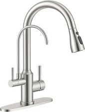 Kitchen Faucet with Purfied Water Filter, 2 in 1 Commercial Stainless Steel P...