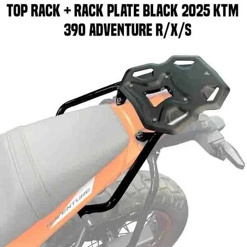 TOP RACK + RACK PLATE BLACK FIT FOR 2025 KTM 390 ADVENTURE R/X/S