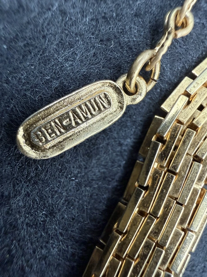 Ben-Amun Signed 24K Gold Plated Choker Necklace 12-15 1/2 Inches Long - Image 2 of 4