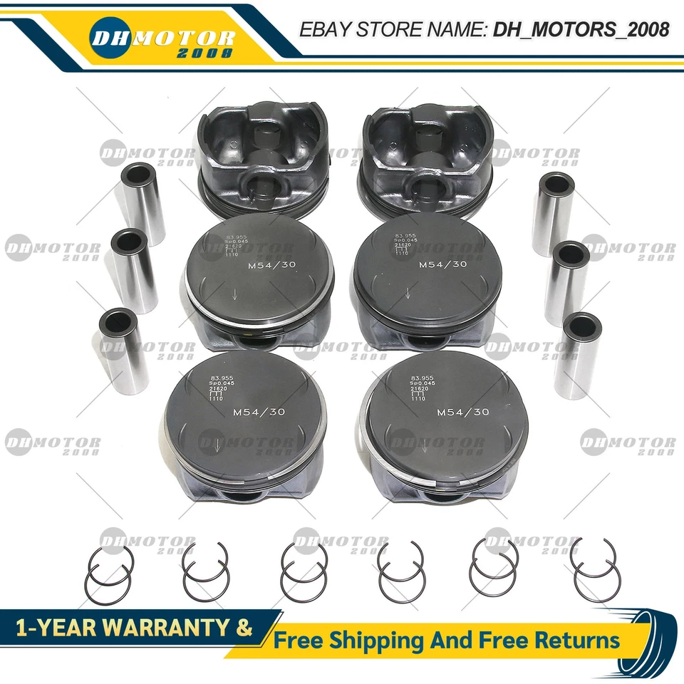Juego de anillos de pistón OEM STD Φ84 mm para BMW 330Ci Z4 X3 X5 E46 E36 E85 M54B30 3,0 L Foto 3 de 4