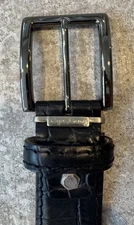 Really Good Condition Black Roger Ximenez Men’s Belt 33 Cut Croc