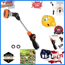 Ergonomic Watering Wand with 8 Spray Patterns - 17.5 Inch Garden Hose Nozzle