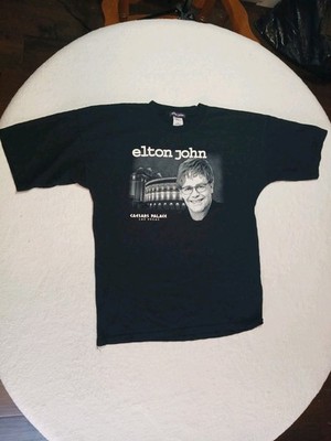 Elton John Rocket Man Caesars Palace Las Vegas Black Rainbow T Shirt 2XL