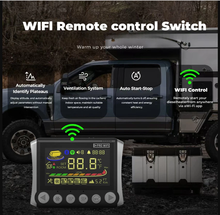 TB10 Upgrade WIFI-Steuerung 8KW 12V/24V/220V Werkzeugkasten Diesel-Standheizung - Bild 3 von 4