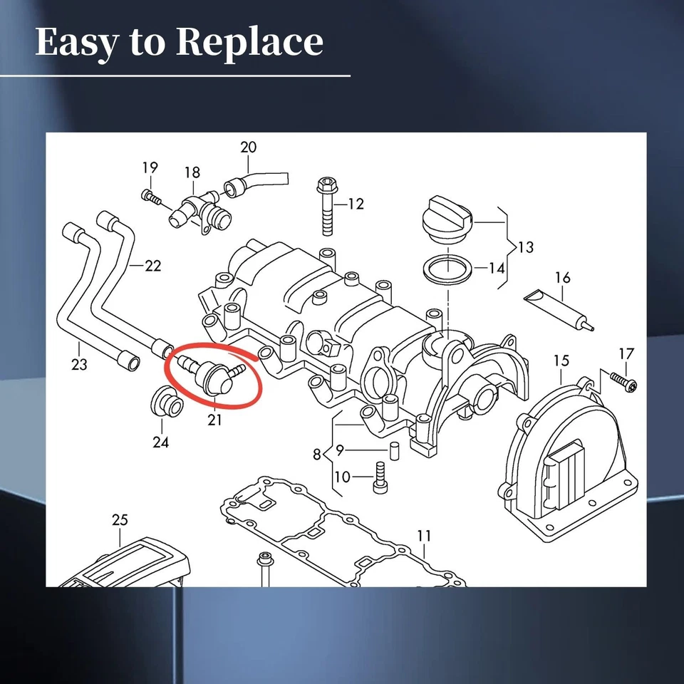 Válvula unidireccional manguera respirador nueva 1 pieza para Seat Altea Córdoba Ibiza León Foto 4 de 4