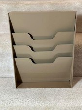 Vintage Buddy Products 3 Tier Slot Metal File Letter Tray Desk / Wall Organizer
