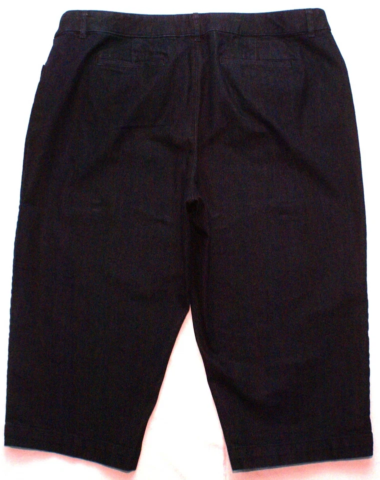 Jeans capri St Johns Bay para mujer Plus 22W azul oscuro elástico denim (41X19) Foto 2 de 4