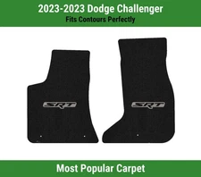 Lloyd Ultimat Front Carpet Mats for '23 Dodge Challenger w/Black on Silver SRT 2