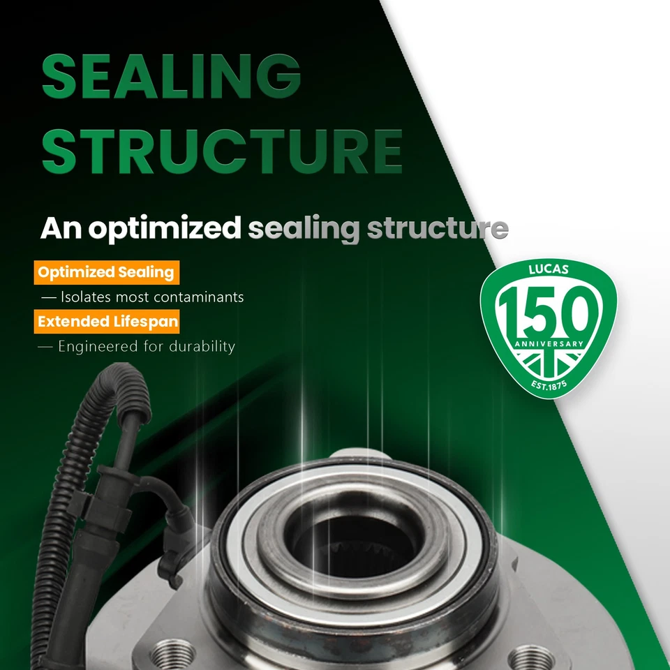 Lucas Pair：2New Front Right Wheel Bearing Hub for 2009-2011 for Dodge RAM 1500 — 第 3/4 张图片