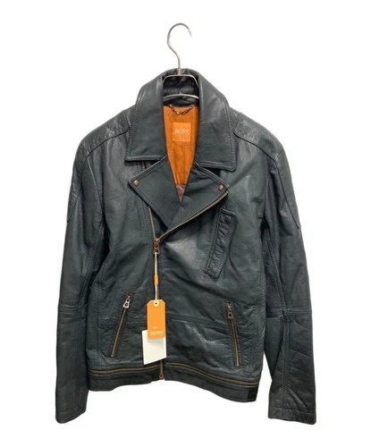 HUGO BOSS Leather Riders Jacket Men's Size 46 Black - product listing photo