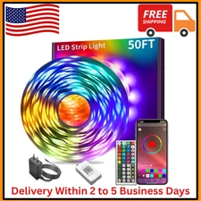 50 Ft LED Strip Lights, Smart Light with App Remote Control, RGB LED 1 ROLL 50ft