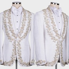 Floral Paisley Men Blazers Rhinestone Shawl Lapel Tuxedo Prom Weddings Formal