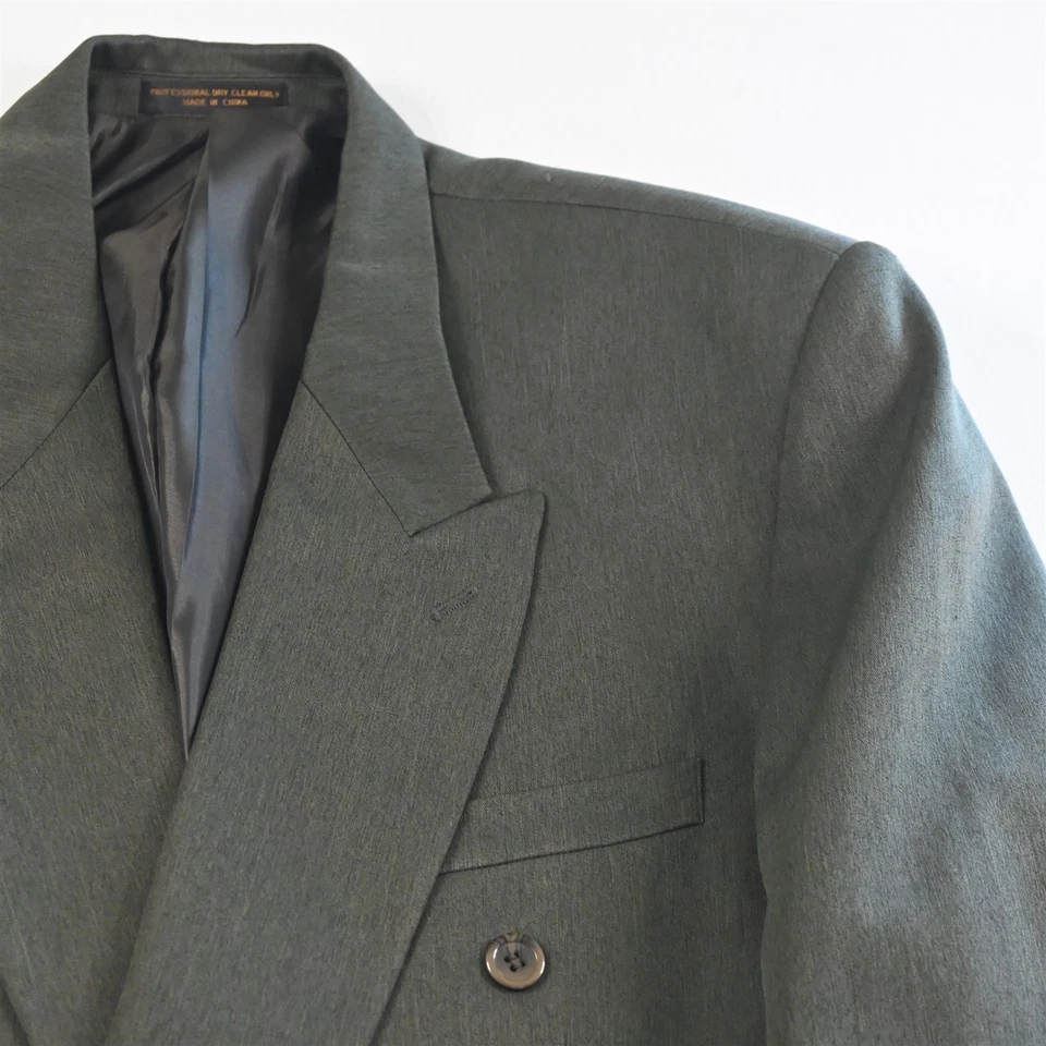 De Colección Raffinati 46R 36x34 Verde Oliva Doble Pecho Para Hombre Chaqueta Pantalones Traje Foto 3 de 4