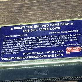 Game Genie Nintendo NES Video Game Enhancer Galoob Model 7356