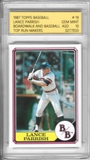 1987 TOPPS BOARDWALK & BASEBALL #19 LANCE PARRISH DETROIT TIGERS ASD 10 GEM MINT
