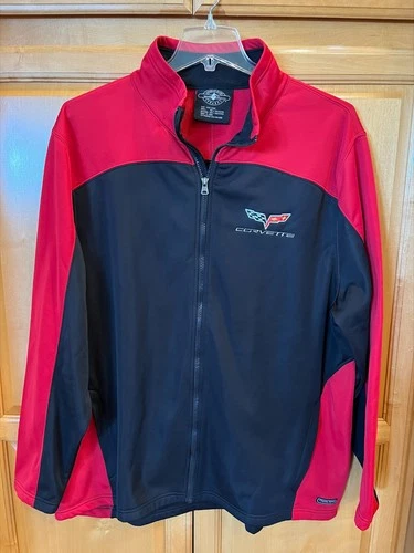 Charles River Apparel Corvette Jacket Men XXXL Black Red Full Zip Fleece Lined video thumbnail