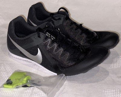 NIKE Rival Multi Use Black Metallic Silver Track Spikes Shoes Mens Sz 4.5 7 9 10