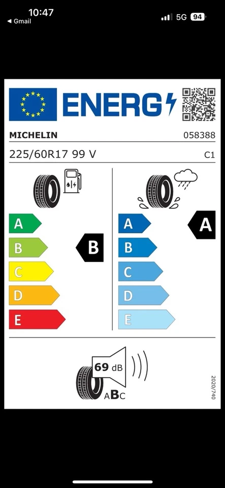 TYRE SUMMER 米其林 225/60 R17 99V PRIMACY 4 + — 第 2/2 张图片