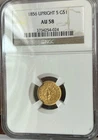 1856 $1 Liberty Gold - Upright 5 - NGC AU58