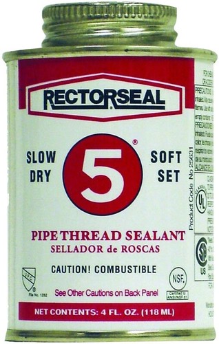 Rectorseal 25631 Pipe Thread Sealant 4.8 Fl Oz Brush-Top Can No 5 Yellow 7615727