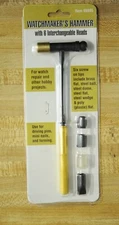 Watch/Clockmaker's Hammer with 6 Interchangeable Heads. Clock Repair Tool