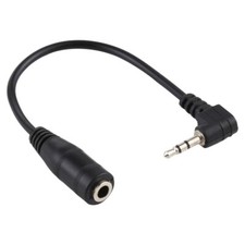 Image of Right Angle 2.5mm Stereo Jack Plug to 3.5mm stereo Socket Extension Adapter Lead