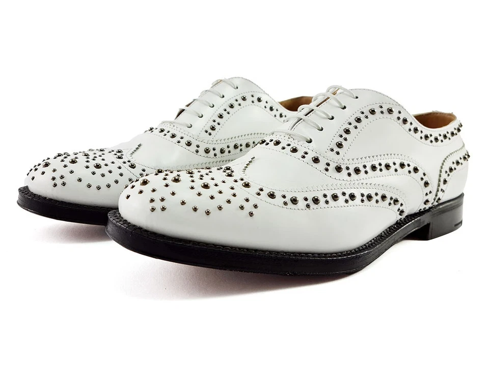 Church’s Burwood Met Tachonado Cuero Blanco Oxford Brogues Mujer’s EE. UU. 9 Nuevo Foto 3 de 4