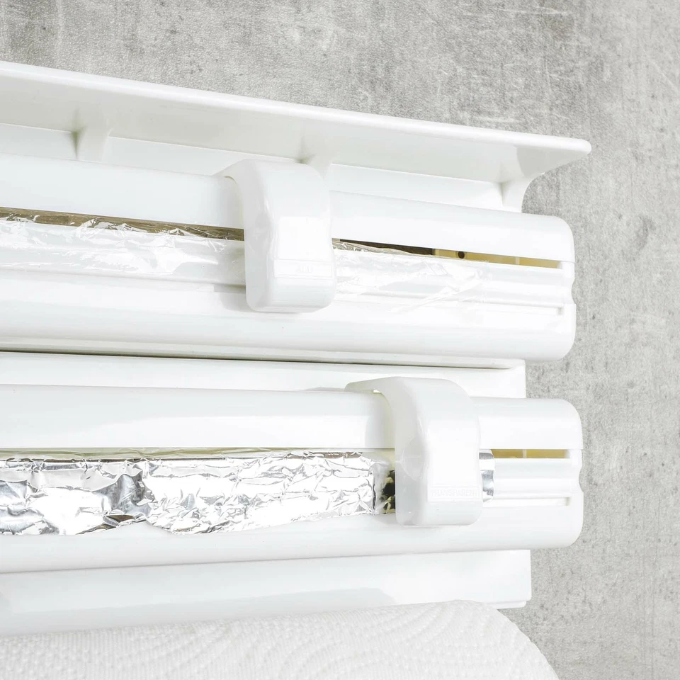 3in1 Cucina per Pellicola IN Alluminio Trasparente Rotolo da Erogatore Bianco - Immagine 3 di 3