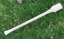 HICKORY 32" Double Bit AXE HANDLE ~ UNFINISHED ~ Amish Made 3"x3/4" eye