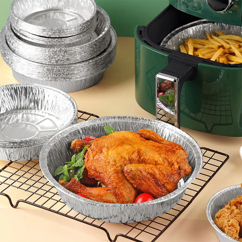 Disposable Food Grade High Quality Aluminum Foil Round Pan for Air Fryer -  China Aluminum Foil Container and Aluminum Foil Trays price