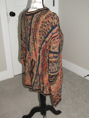 Tundra Sweater Men's XL 3D Knit Coogi Style Textured Pullover Crewneck Canada - Picture 3 of 9