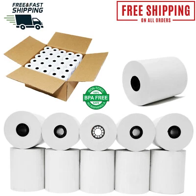 BUYREGISTERROLLS® 3 1/8 X 230 THERMAL RECIEPT PAPER 50 ROLLS BPA FREE ROLLS CASH REGISTER ROLLS