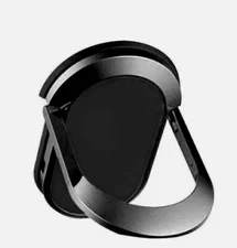 Black Mobile Phone Finger Ring Holder Stand Magnetic 360°Rotation Ring Bracket