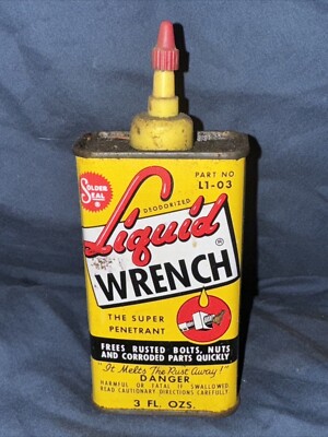 Vintage Liquid Wrench Handy Oil Oiler Tin Empty 3 Oz Man Cave Shop L-1 ...
