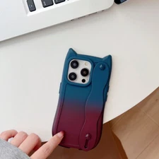 Phone Case Cover For iPhone 15 14 13 12 Pro Max 11 Cat Ears Wristband Silicone