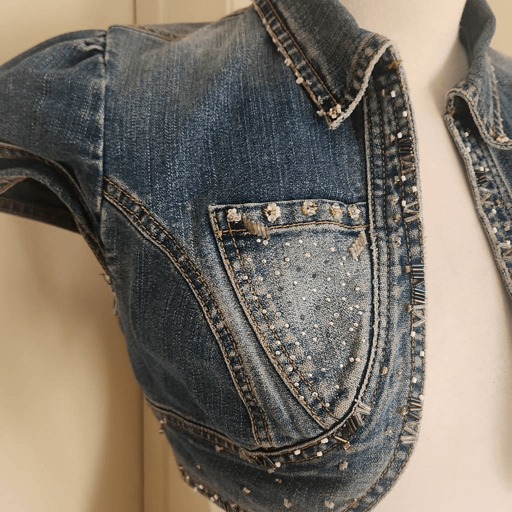 twentyone 21 upcycled Denim Bolero Jacket, Cropped