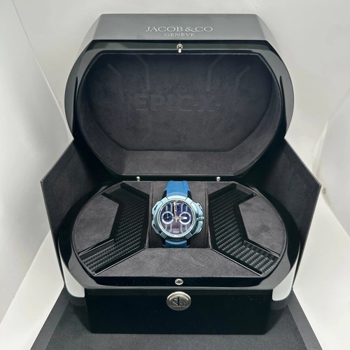 Jacob & Co. Epic X Chrono 44mm Titanium Blue Dial Men Watch EC400.22.AF.AA.A